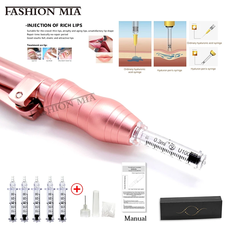 Пистолет для мезотерапии Гиалуроновый ручка Розовый 0 3 мл неинвазивное микро
