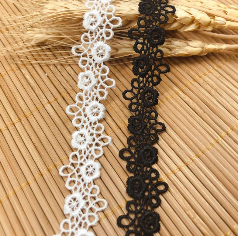 5 ярдов Ширина 2 1 см высококачественные черные и белые вышитые аксессуары для