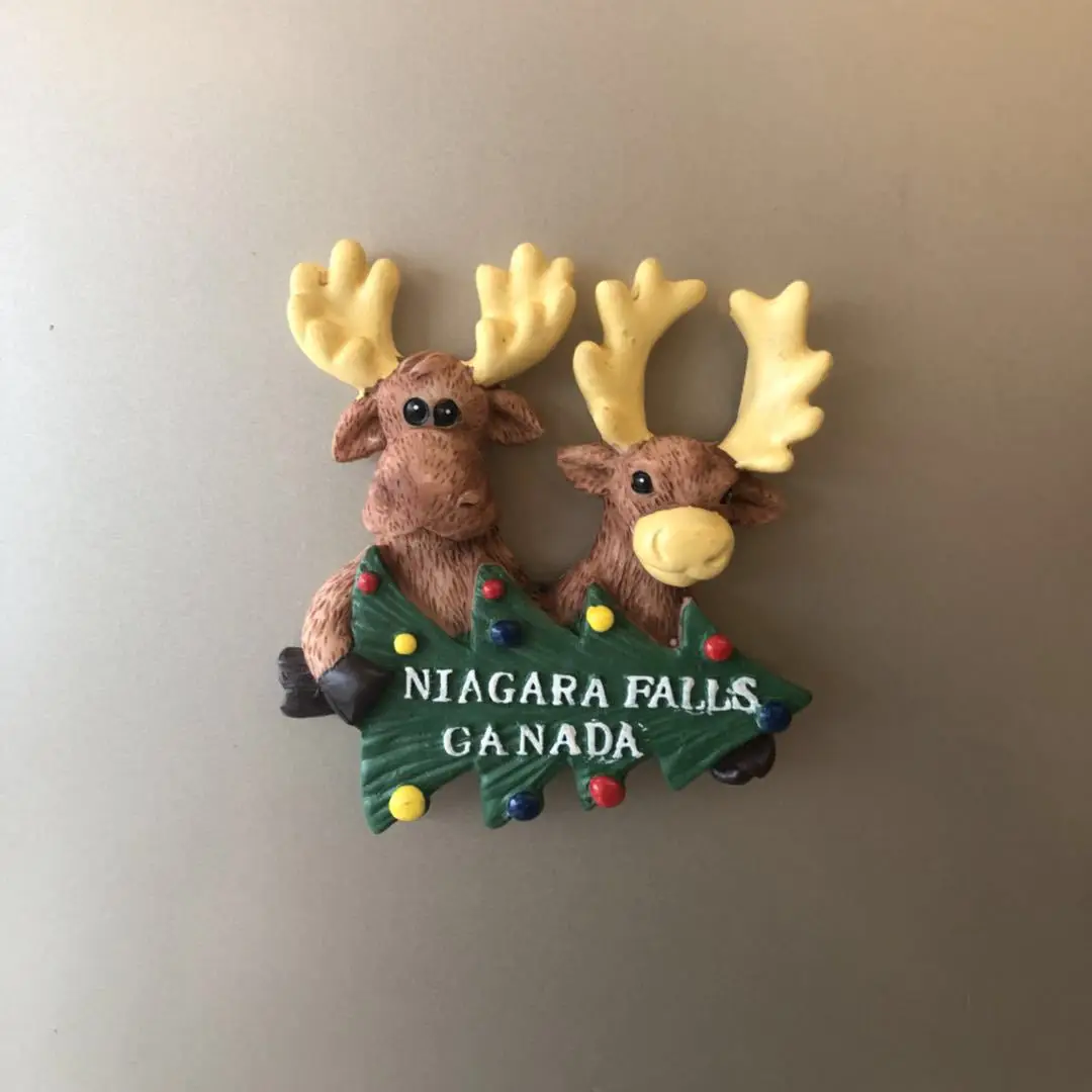 Магниты на холодильник туристические канадские кленовые листья олень катание