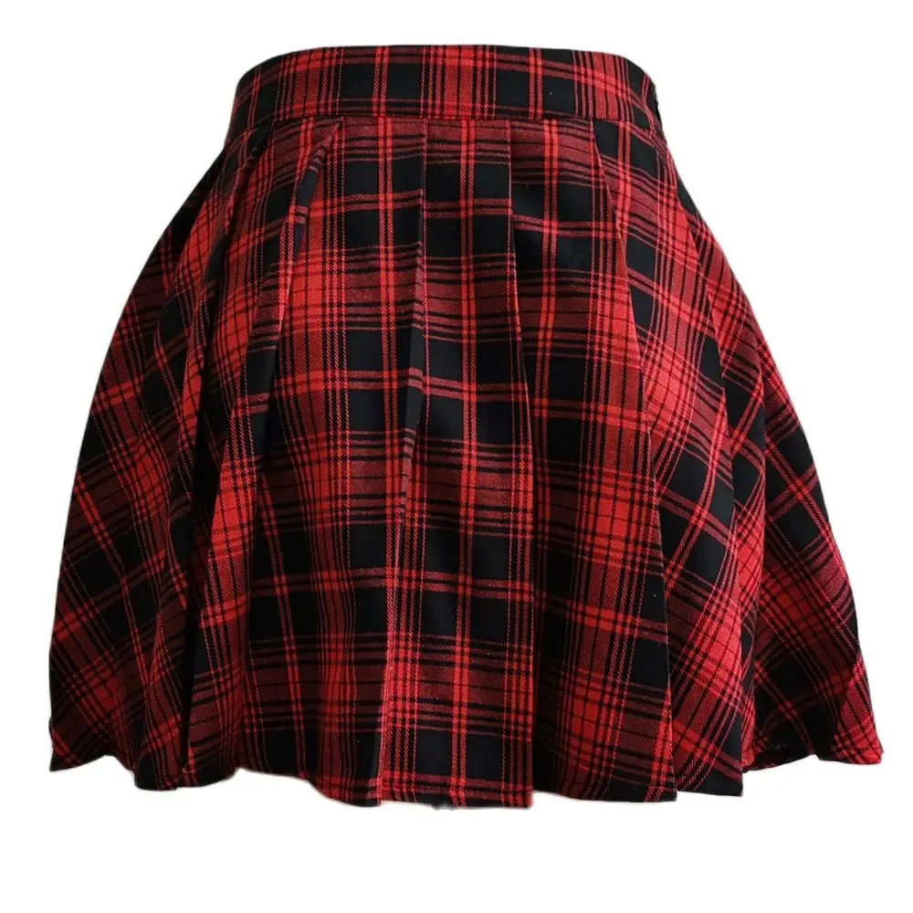 

YBYR Harajuku Pleated Skirt Women's Gothic Irregular A-line High Waist Plaid Skirts Punk Sexy Clubwear Loose Mini Skirt XS-4XL