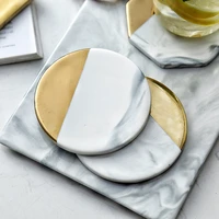 1pc classic design marble pattern ceramic coasters insulation pad placemats tea mat coffee cup pads elegant tableware coaster