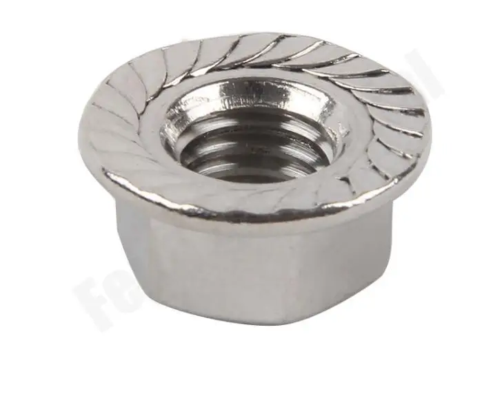 DIN6923 M3 M4 M5 M6 M8 M10 M12 304/316 шестигранные фланцевые гайки из нержавеющей стали