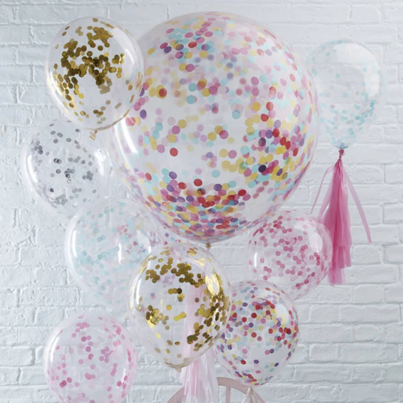 5 шт./пакет 12 дюймов многоцветный надувной воздушный шар &quotКонфетти&quot Шар