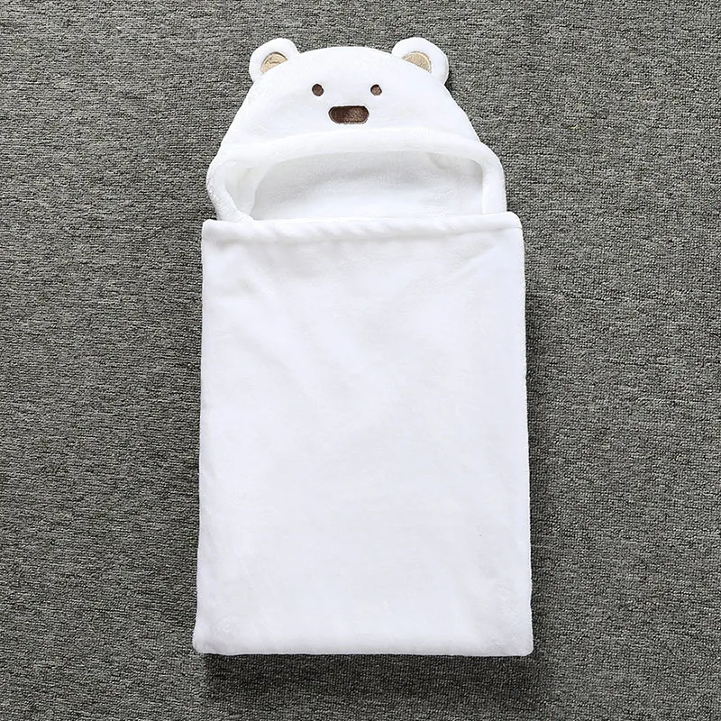 

Baby Hoodie Blanket Swaddle Wrap Bath Towel Soft Warm for Autumn Winter Sleeping FEA889