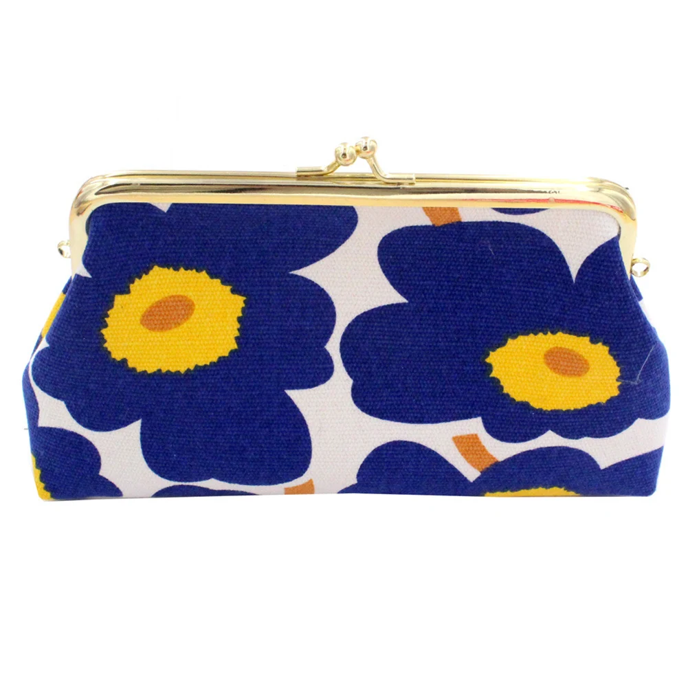 Женский винтажный кошелек с цветами маленький бумажник на застежке длинный