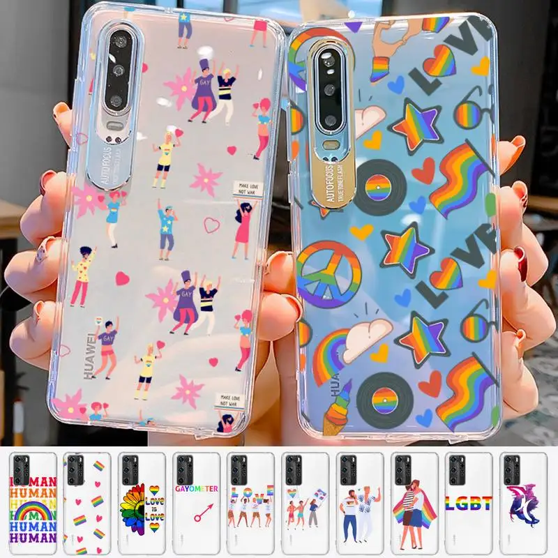 

YNDFCNB Gay Lesbian LGBT Rainbow Pride Phone Case For Huawei P 20 30 40 pro lite Psmart2019 Honor 8 10 20 Y5 6 2019 Nova3E