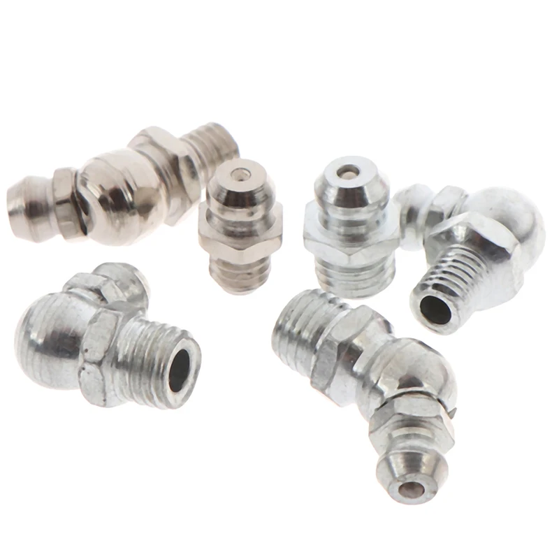 10pcs/lot M6 M8 Male Thread Steel Straight 45 Degree 90 Degree Grease Nipples Fittings for Grease Gun Nozzles