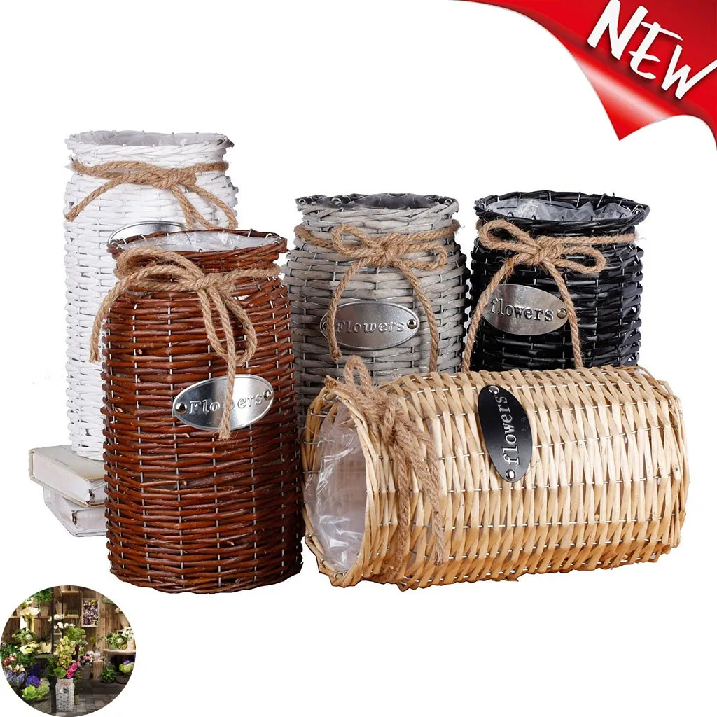 Ваза из ротанга подвесная плетеная корзина искусственные цветочные растения