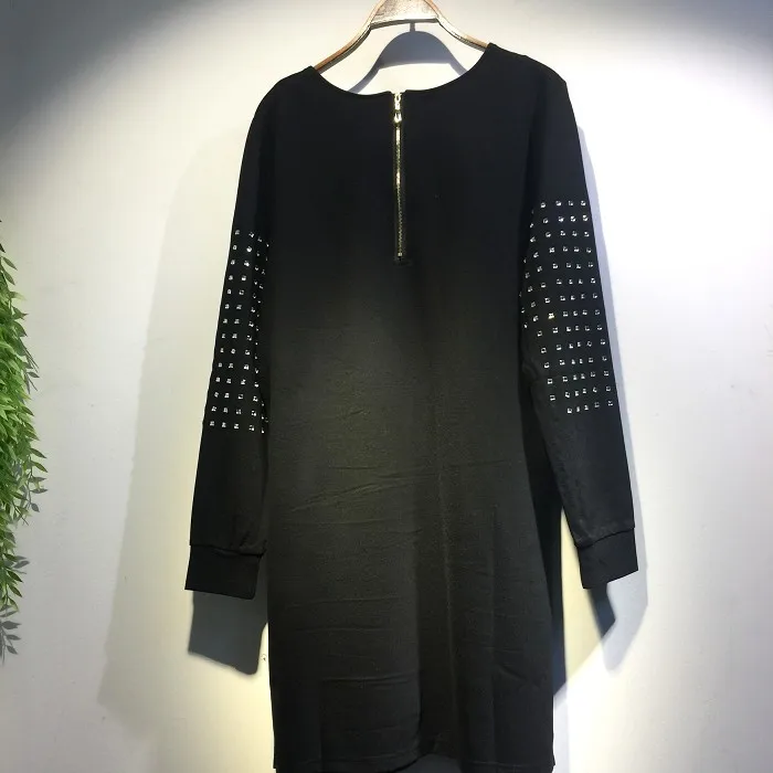 Цин MO женское черное Стройное Платье с Стразы для женщин повседневные Стиль