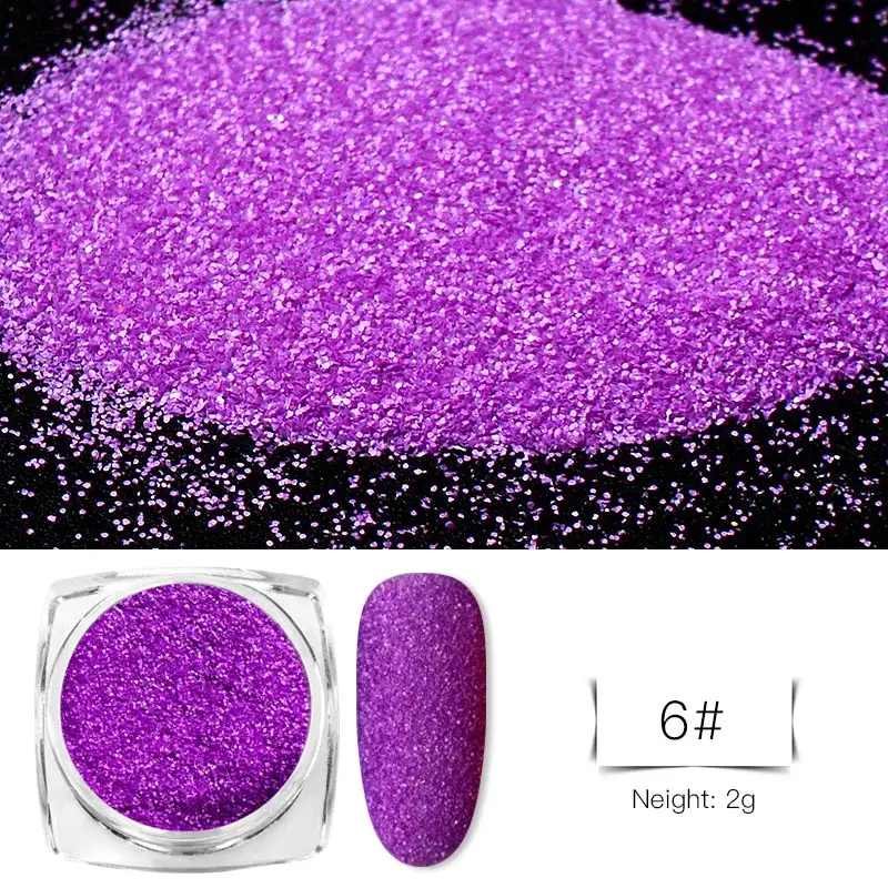 0.2g Ice Transparent Mirror Nail Glitter Powder Mirror Glitter UV Gel Pigment Magic Chrome Dust 6 Colors Nail Art Decorations - Цвет: J72258