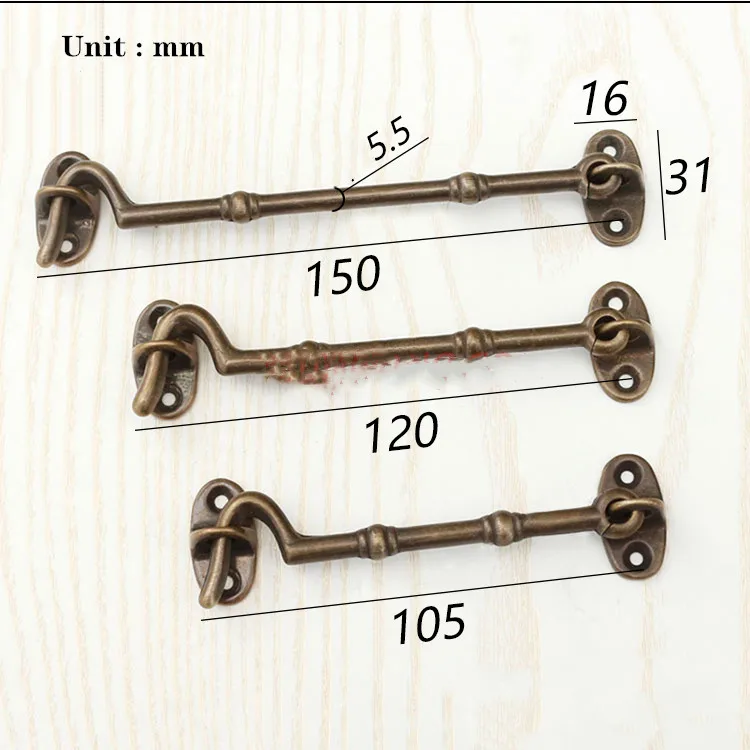 Прочная латунная Античная бамбуковая ветрозащитная защелка с петлей для