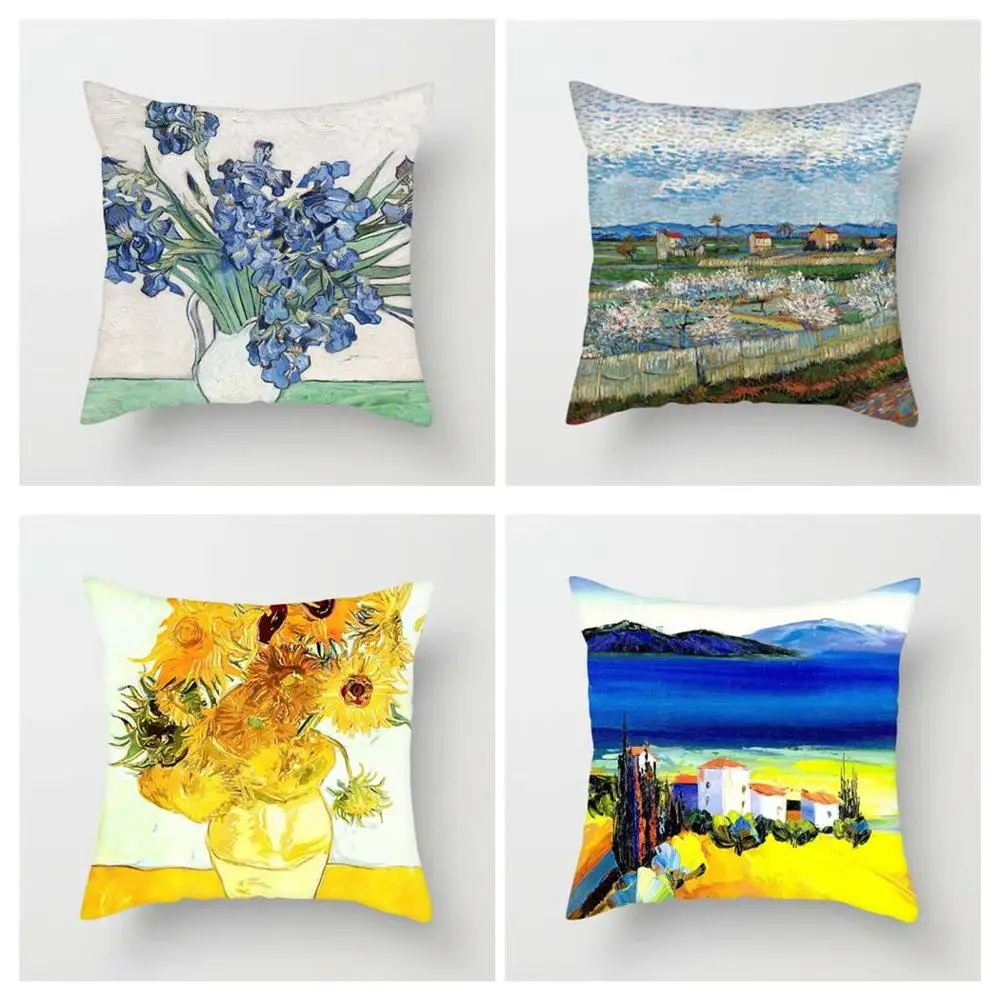 TTLIFE Ван Гог Живопись наволочки Пледы Подушки звездное небо Подушка Подсолнух