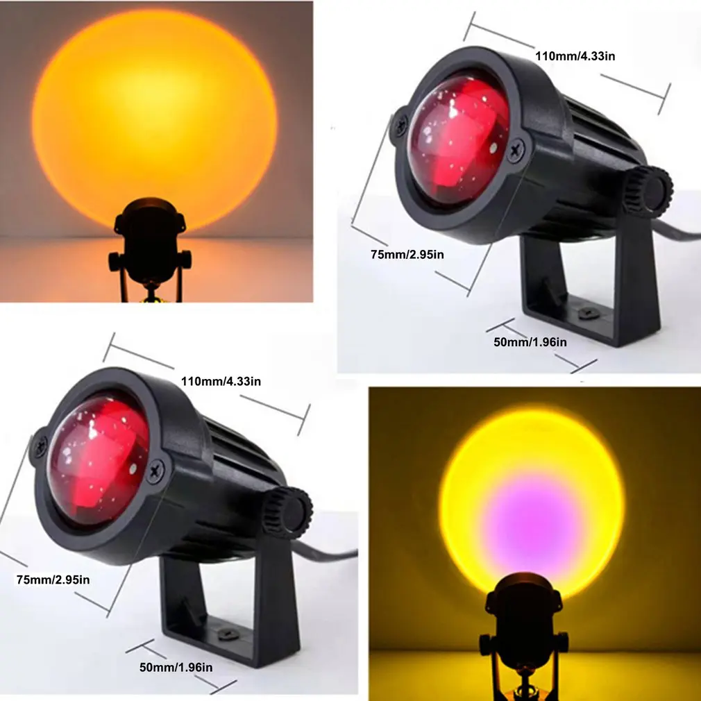 

Rainbow Sunset Projector Atmosphere Night Light Coffee Shop Projection Lights Children Bedroom Cute Night sunset projection lamp