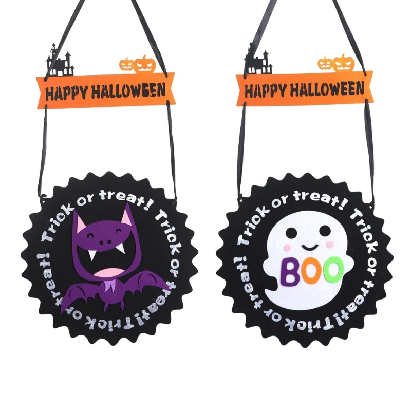 Милый счастливый Хэллоуин трюк или лечение Висячие орнаменты стены двери окна