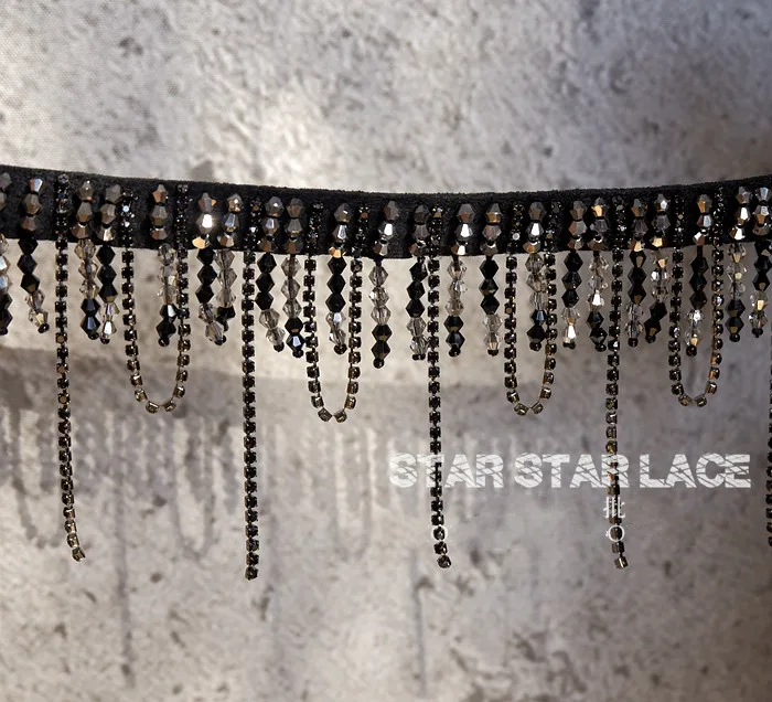 Luxury rhinestone beaded lace tassel collar decoration clothing DIY necklace hanging beads trim jewelry material | Дом и сад