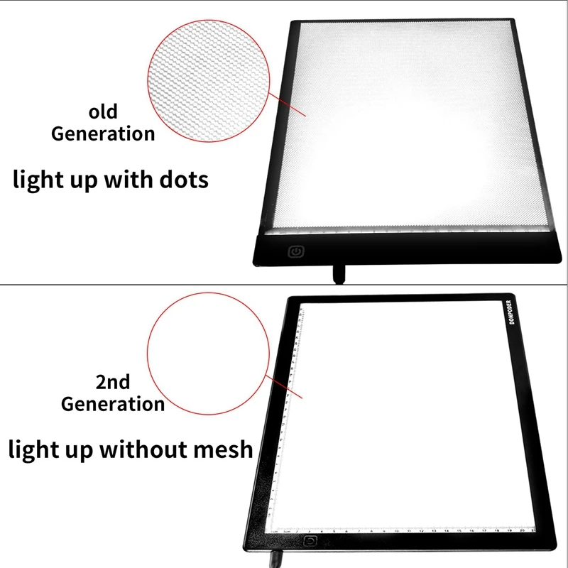 

A4 Dimmable LED Drawing Copy Pad with Scale USB Power Light Pad Ultra Thin for Painting Writing Animation, Sketching