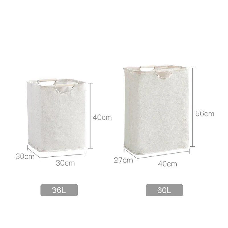 

M/L Retractable Cotton Linen Folding Laundry Basket With PEVA Waterproof Toy Storage Basket Bin Dirty Clothes Organizer Bucket