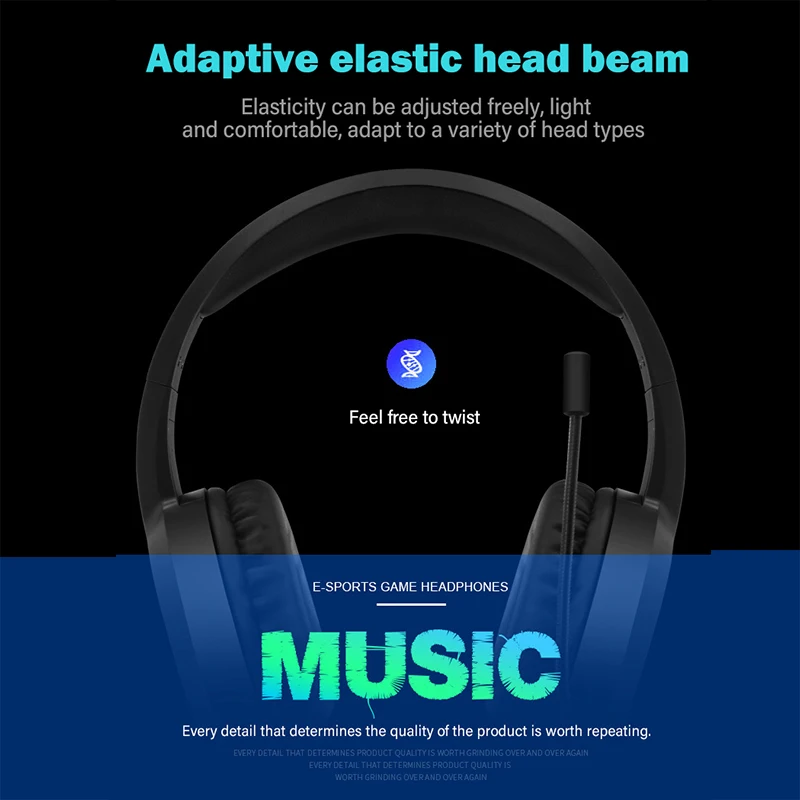 

Gaming Headsets 3.5mm Wired Stereo Bass Big Headphones with Light Mic Game Earphones for PC Computer Gamer Laptop PS4
