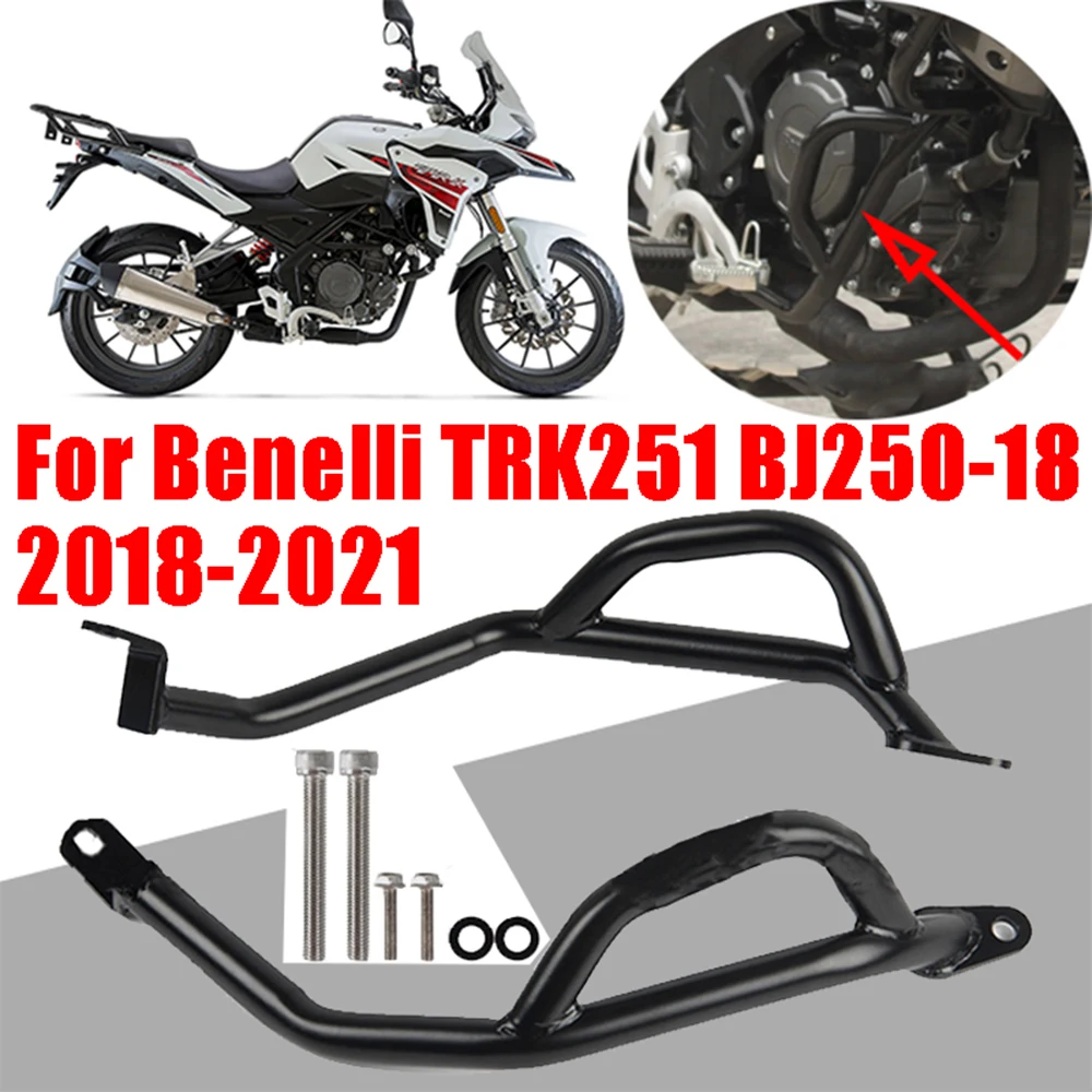 

For Benelli TRK251 TRK 251 BJ250-18 2018 - 2021 2020 Motorcycle Accessories Lower Engine Guard Crash Bar Bumper Frame Protector