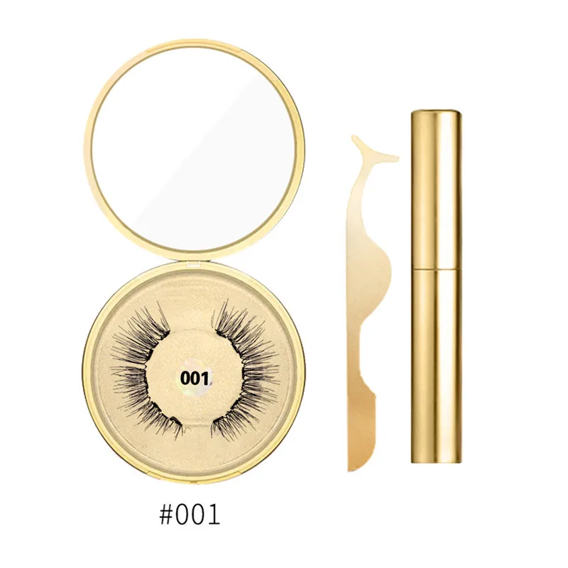 Natural Thick Magnetic Eyeliner Eyelashes Set No Glue Prevent Allergy Handmade Magnetic Fake Eyelashes With Eyelashes Applicator - Цвет: MP086A01