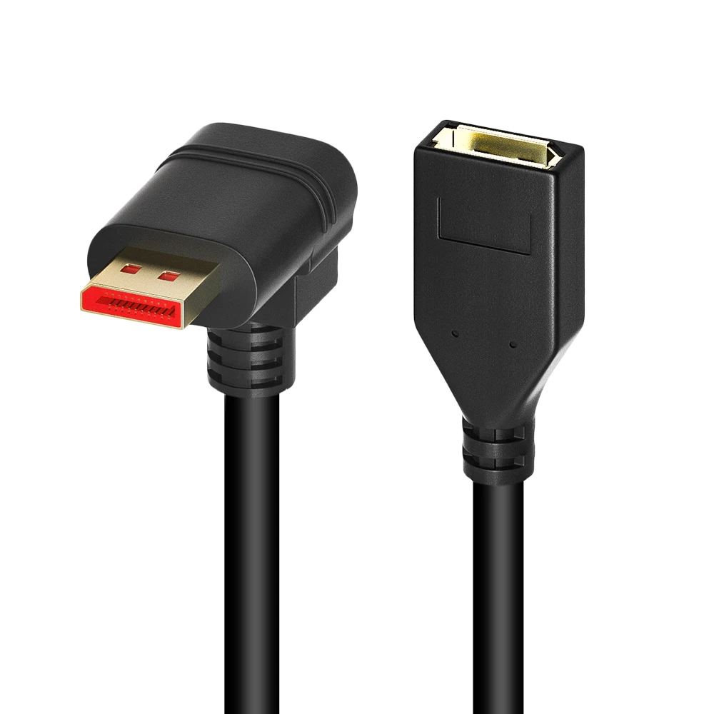 

Кабель-удлинитель Displayport с углом 90 градусов, DP «папа»-«мама», 4K @ 120 Гц, 2K @ 144 Гц, 1080P @ 165 Гц