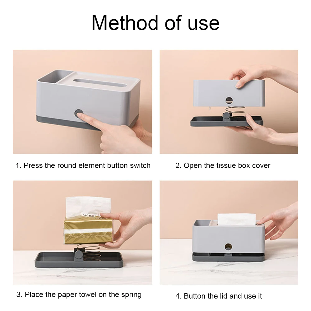 

1PC Automatic Tissue Box Multifunctional Tissue Box Simple Tissue Box Tissue Holders Home Kitchen Storage Supplies