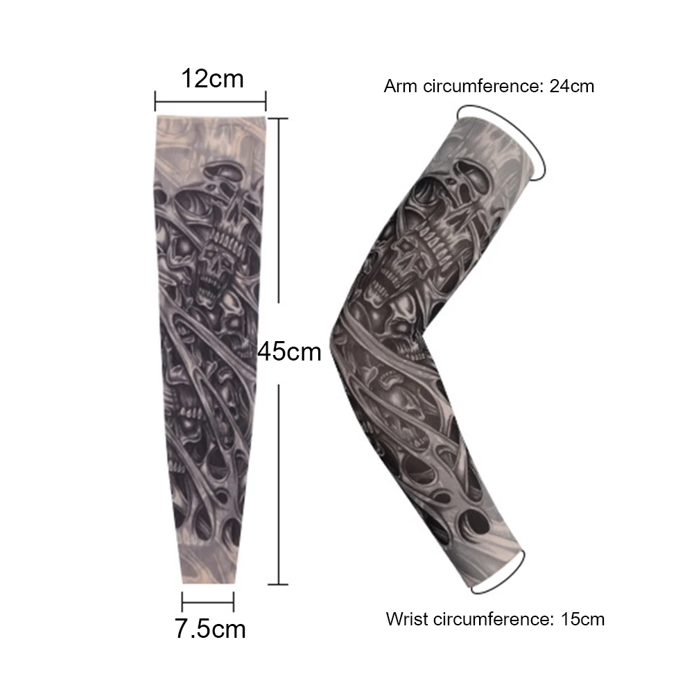 

1 Pcs Outdoor Cycling Sleeves 3D Tattoo Printed Arm Warmer UV Protection MTB Bike Bicycle Sleeves Arm Protection Riding Sleeves
