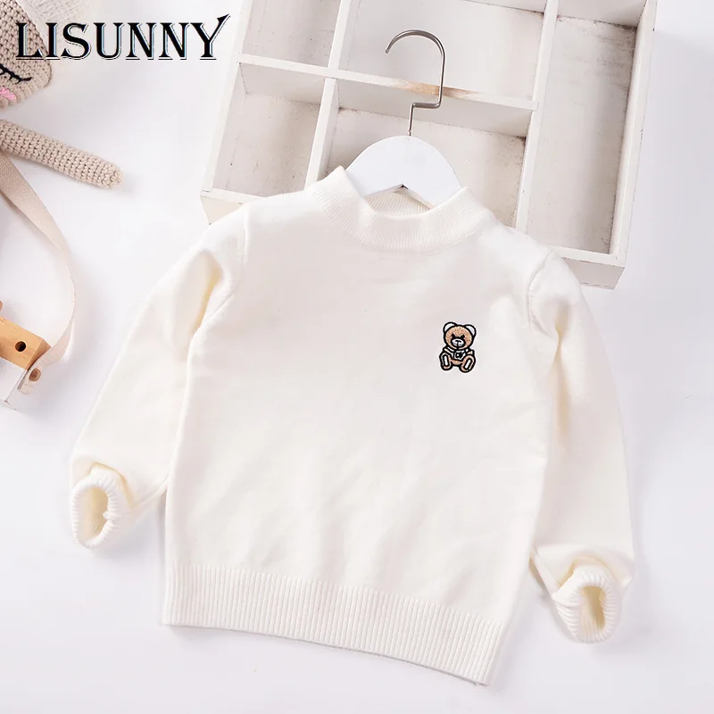 

Toddler Boys Sweater Girls Children Knitted Pullover Clothes 2022 New Autumn Winter Baby Child Cotton Kids Sweaters 3-8Y Solid
