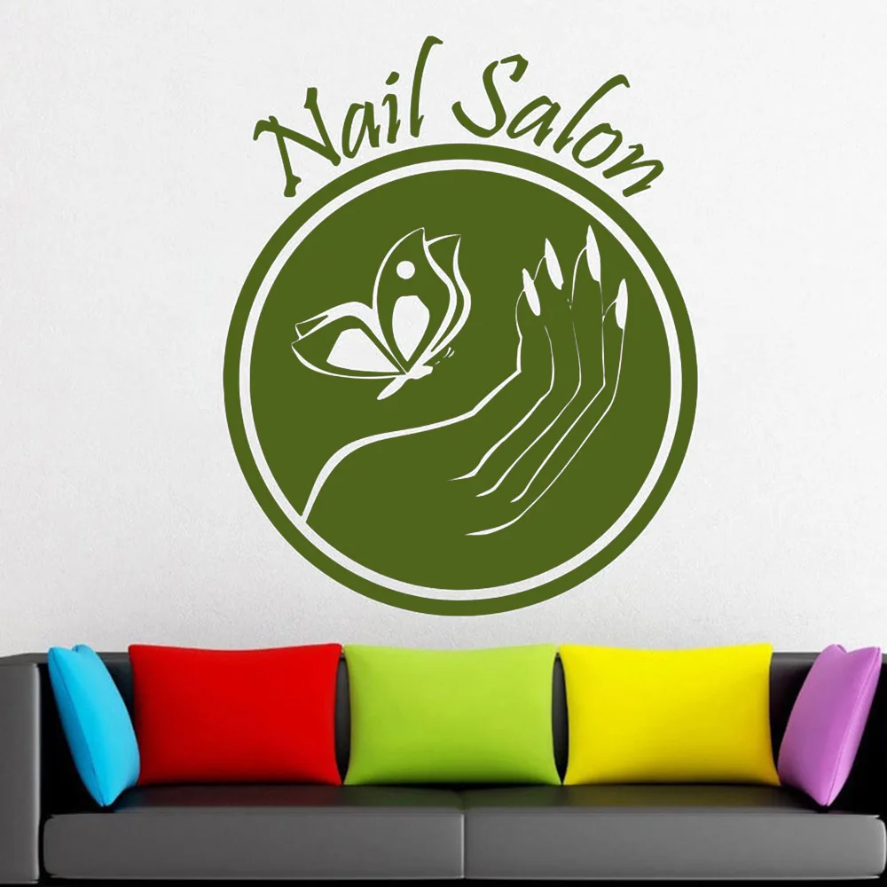 Магазин ногтей виниловые наклейки на стену художественные бабочки маникюрный