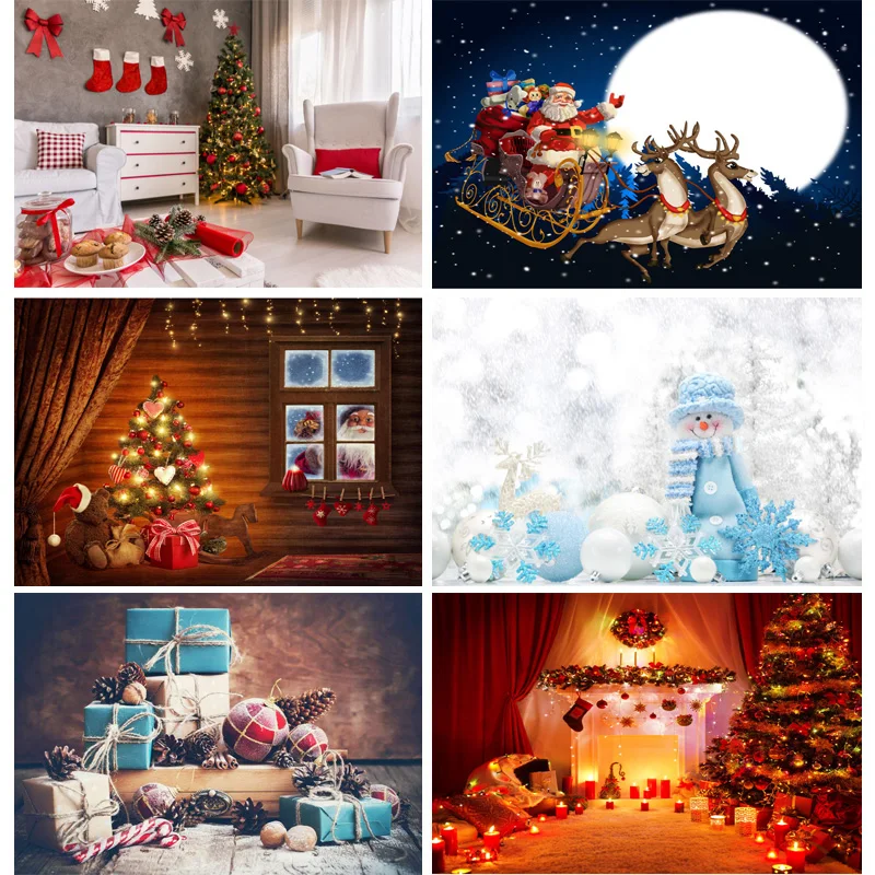 

SHENGYONGBAO Vinyl Christmas Day Photography Backdrops Prop Christmas Tree Festival Theme Photo Studio Background XT20924SD-07