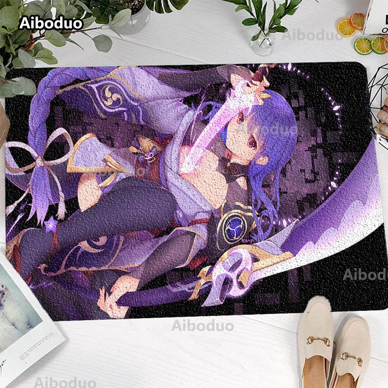 

Hot Sale Raiden Shogun Genshin Impact Home Decor Decorative Hallway Entrance Doormat Non Slip Kitchen Bathroom Floor Carpet Rug