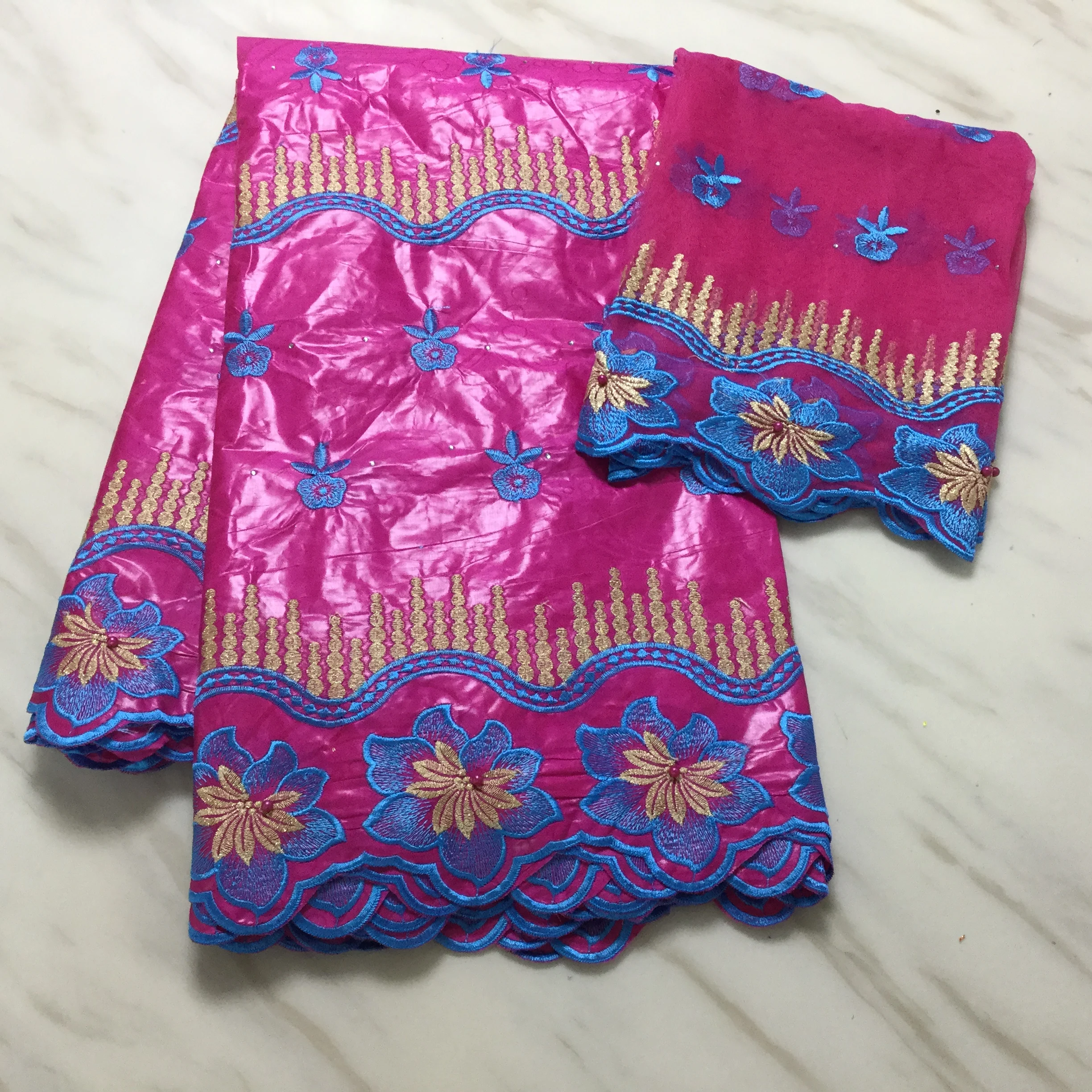 Популярный стиль вышитые riche getzner с тюлем кружевная ткань Африканский Базен для