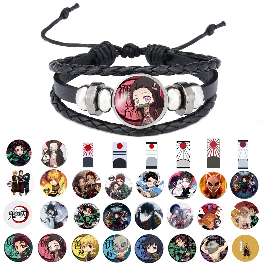 Аниме демон убийца Kimetsu no Yaiba Tanjirou браслет с маской Makomo цветочный узор лиса маска