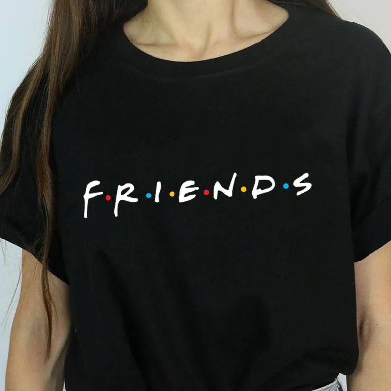Женская футболка с надписью размера плюс FRIENDS хлопковая Повседневная забавная