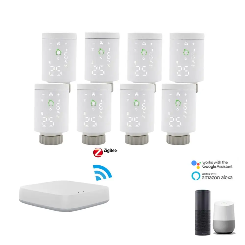 Энергосберегающий Батарея приведенный в действие Zigbee ТРВ термостат|Умная