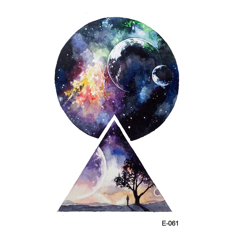 Wyuen тату с геометрическим рисунком планеты новый дизайн поддельные татуировки