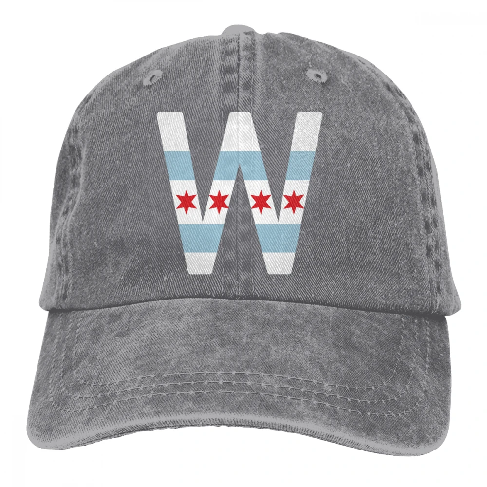 Fly The W Chicago Flag Casquette черные унисекс Мужские Женские джинсовые бейсболка с ремешком