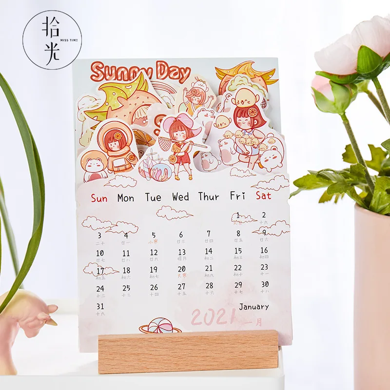 

2021 The Little Prince 3D Desk Calendar Cartoon Girl Desktop Memo Calendars Daily Schedule Planner 2021.1-2021.12