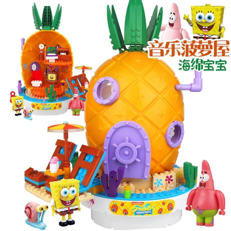 Новый SpongeBobed музыкальные игрушки дом в форме ананаса друзей KrabbyPatty Патрик Squidward