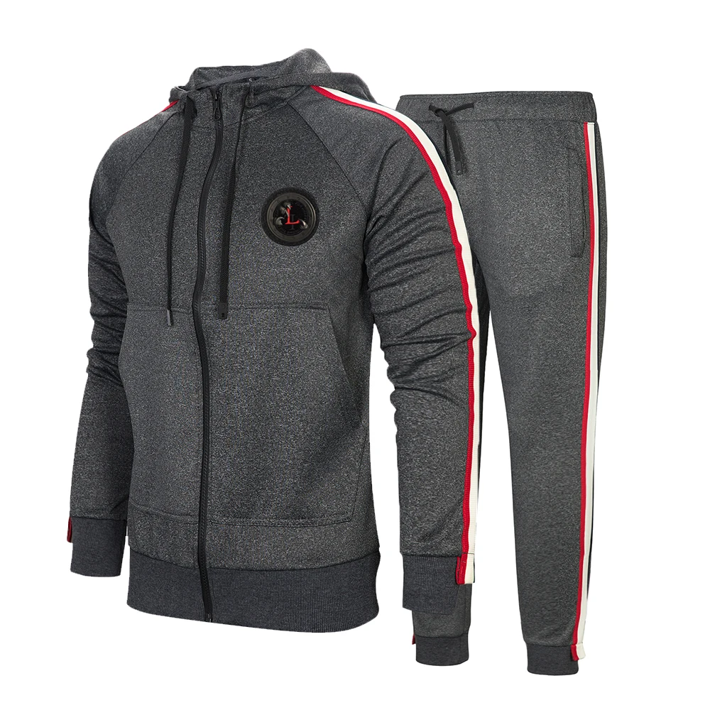 

Winter Hot Sale Men's Clothing Men Sets Printing Hoodie Set Fleece Zipper Hooded Sweatshirt +Trousers Casual Mens Tracksuit