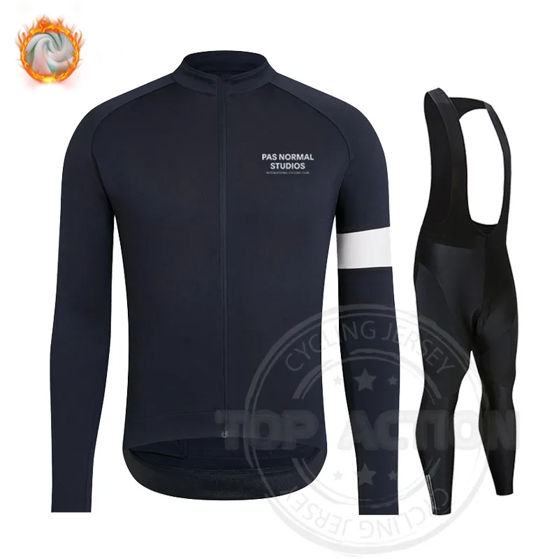 

2022 Pas Normal Studios Winter Cycling Clothing Set Ropa Ciclismo Men's Long MTB Bike Clothing PNS Thermal Fleece Cycling jersey