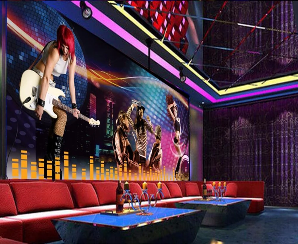 Большой заказ обои для ночного клуба Поющая личность красота КТВ фон изящная