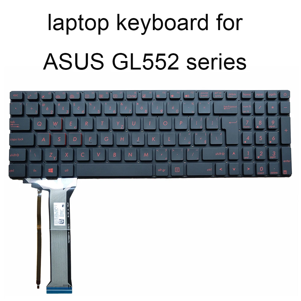 Retroiluminado para Asus Teclado vx cz Czech cs sk Eslováquia Azul Vermelho Grande Keycap 9z.n8bbu.s0c 0knb0-662gsk00 Rog Gl552 Gl552jx vw