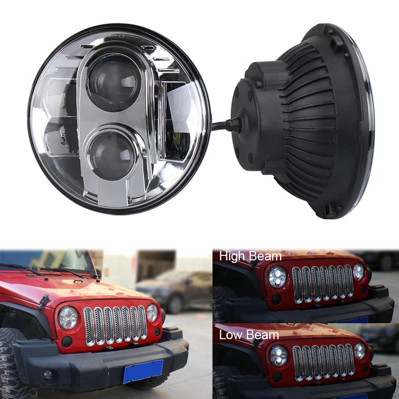 7 дюймовые Автомобильные светодиодные фары 80 Вт белые ДХО для TOYOTA land cruiser prado JEEP