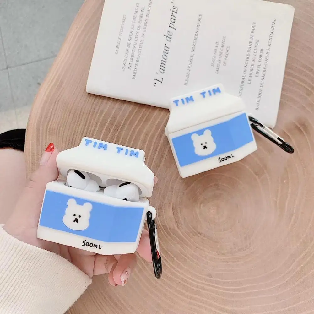 Милый 3D чехол для наушников Apple Airpods PRO 3 с зарядкой от молока брелока беспроводный