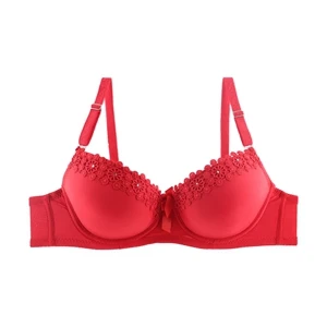 

Softrhyme New Fashion 3/4 Cup Plunge Bra Sexy Lingerie Simple Push Up Bra Button Candy Color Women Underwear Small Brassiere