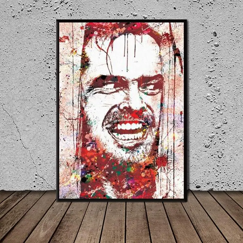 

Modern Art Poster Watercolor Jack Nicholson Poster Painting Printed on Canvas Home Decor Wall Art Pictures for Living Room