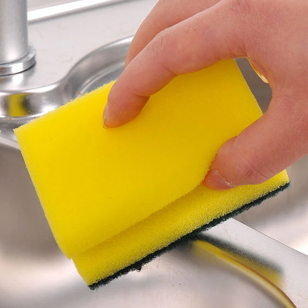 

5pcs Reusable Kitchen Washing Scouring Home Double Sided Water Absorb Soft Oil Remove Cleaning Sponge