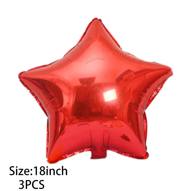 3pcs red star Большой красный черный Микки Минни фольгированные шары мультфильм день рождения украшения надувной Гелиевый шар Дети Классические игрушки подарок - Цвет: 3pcs red star