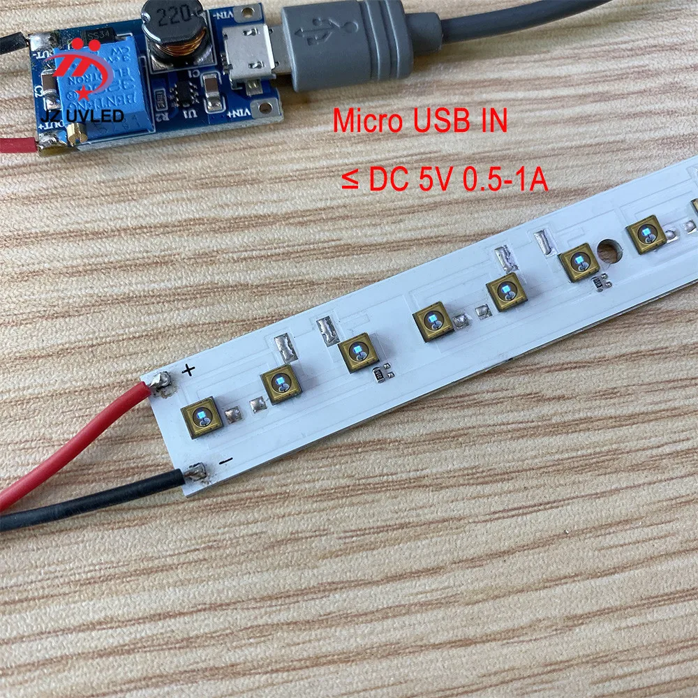 275nm 21 шт. UVC светодиодный чип для DIY дезинфекции лампа с USB Питание доска глубокий